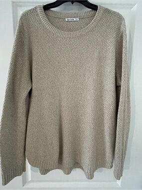Pink Clover Beige Textured Crewneck Sweater